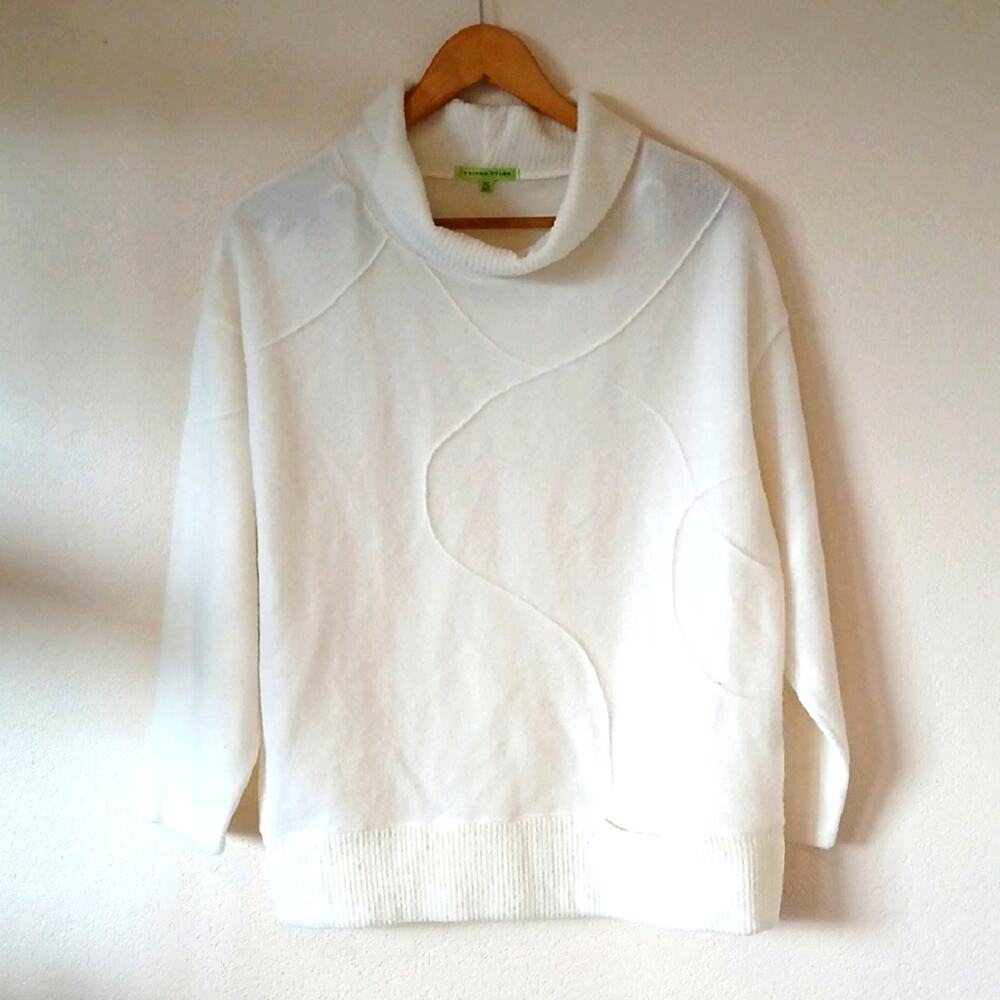 Trisha Tyler Creamy White Cowl Neck Sweater